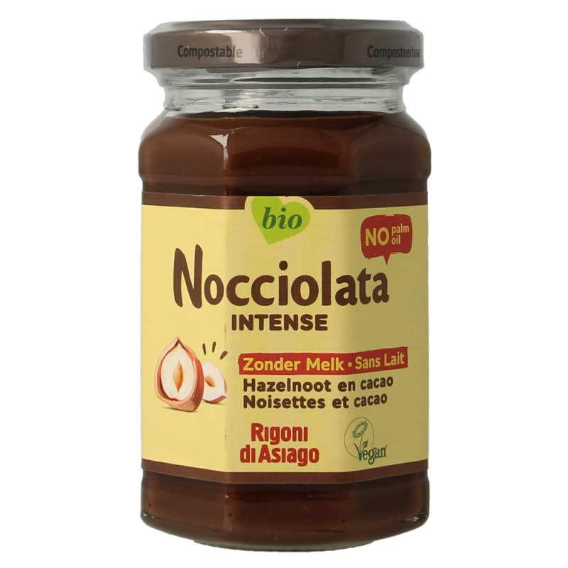 Nocciolata Hazelnootpasta zonder melk bio