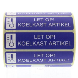 Spruyt Hillen Sticker let op koelkast artikel