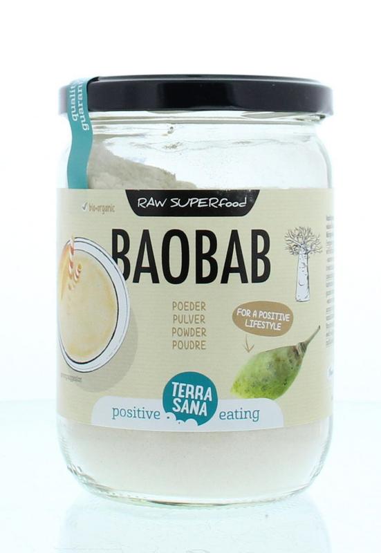TerraSana Raw baobab poeder in glas bio