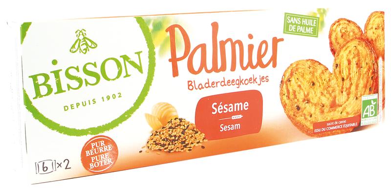Bisson Palmier bladerdeegkoekjes sesam bio