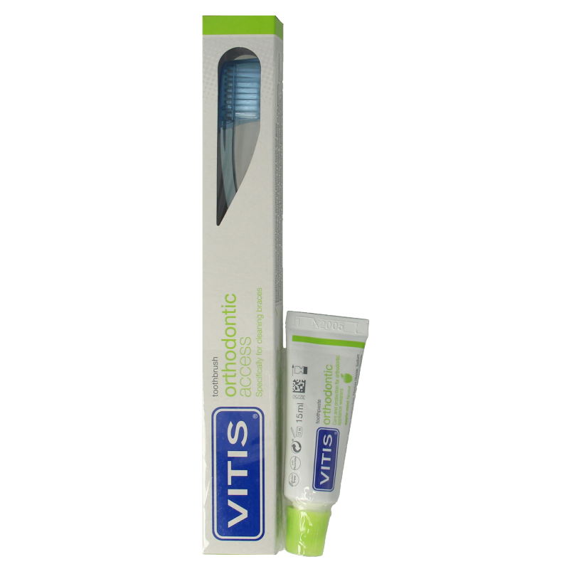 Vitis Orthodontic access borstel met sample tandpasta