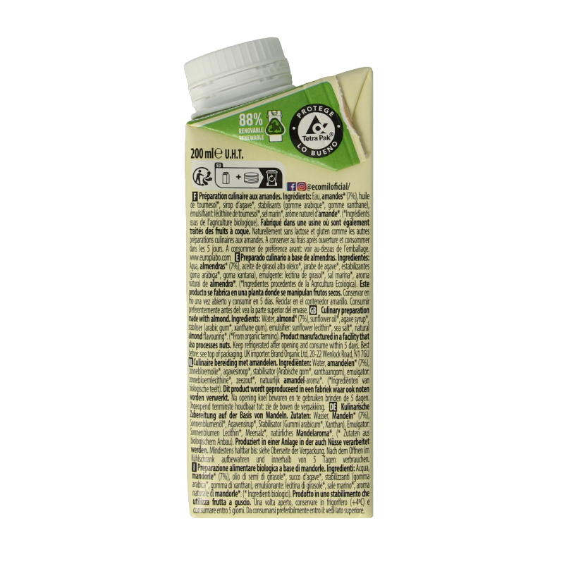 Ecomil Cuisine amandel bio - Afbeelding 4