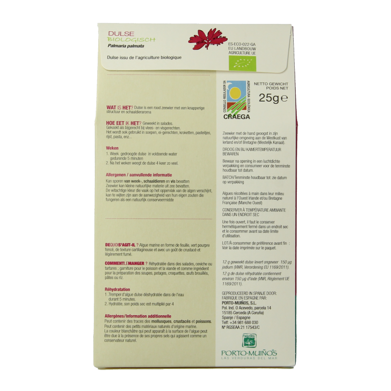 Porto Muinos Dulse vlokken bio - Afbeelding 2