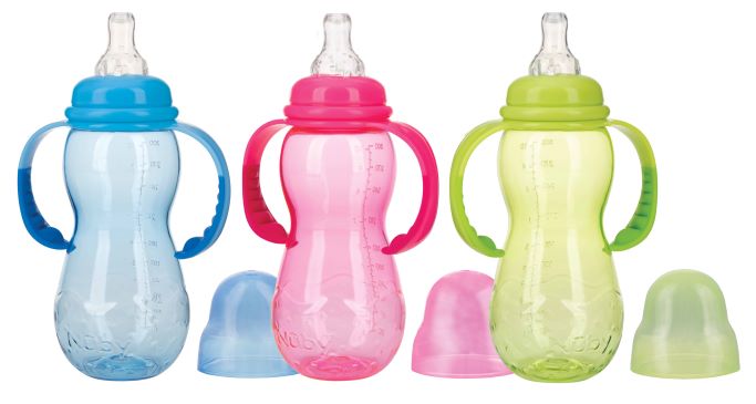 Nuby Fles standaard 320ml nondrip speen assorti