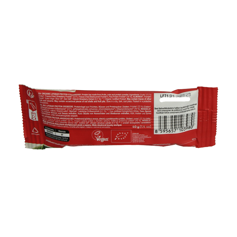 Lifefood Lifebar proteine aardbei bio - Afbeelding 2