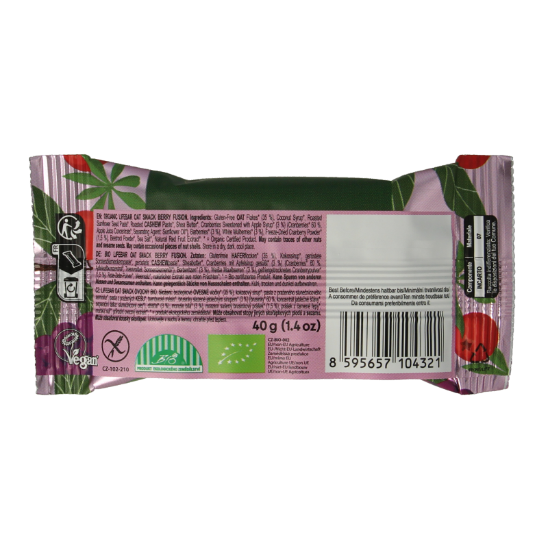 Lifefood Lifebar oatsnack berry fusion bio - Afbeelding 2