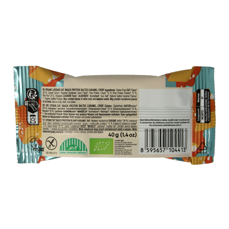 Lifefood Lifebar oatsnack proteine salted caramel crisp bio - Afbeelding 2