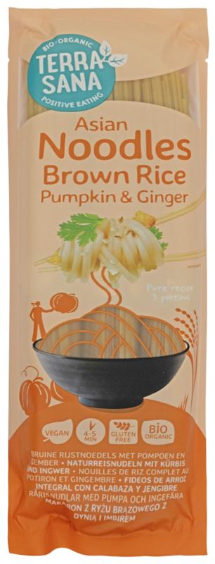 TerraSana Bruine rijstnoedels pompoen en gember bio