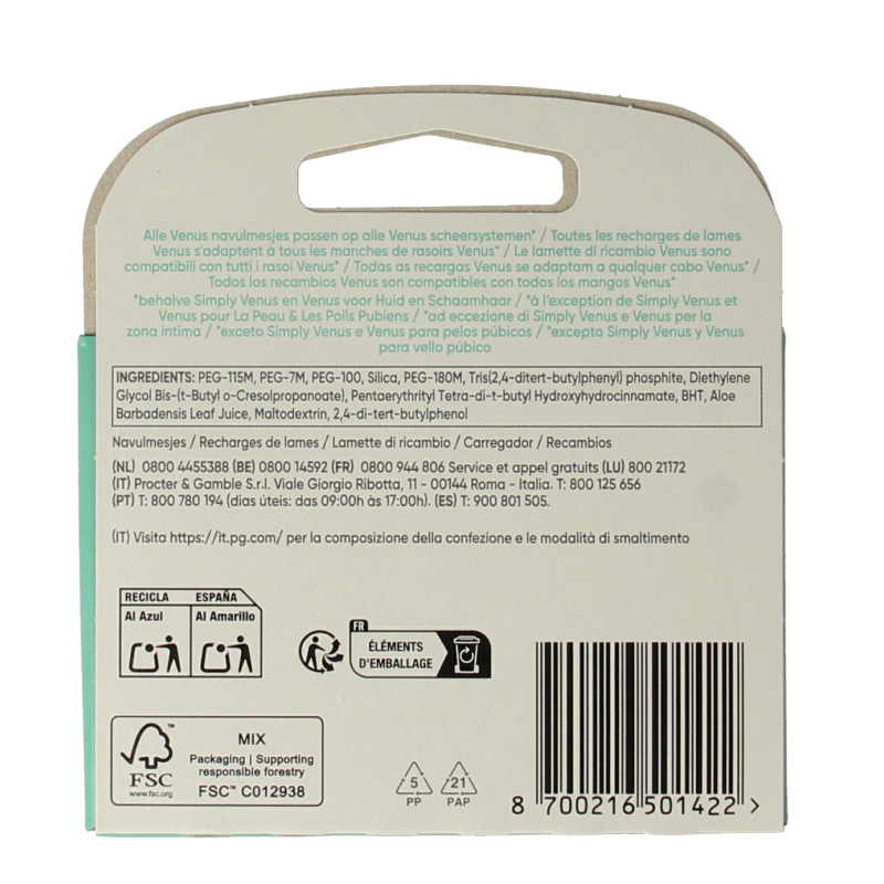 Gillette Venus deluxe smooth sensitive blades - Afbeelding 2