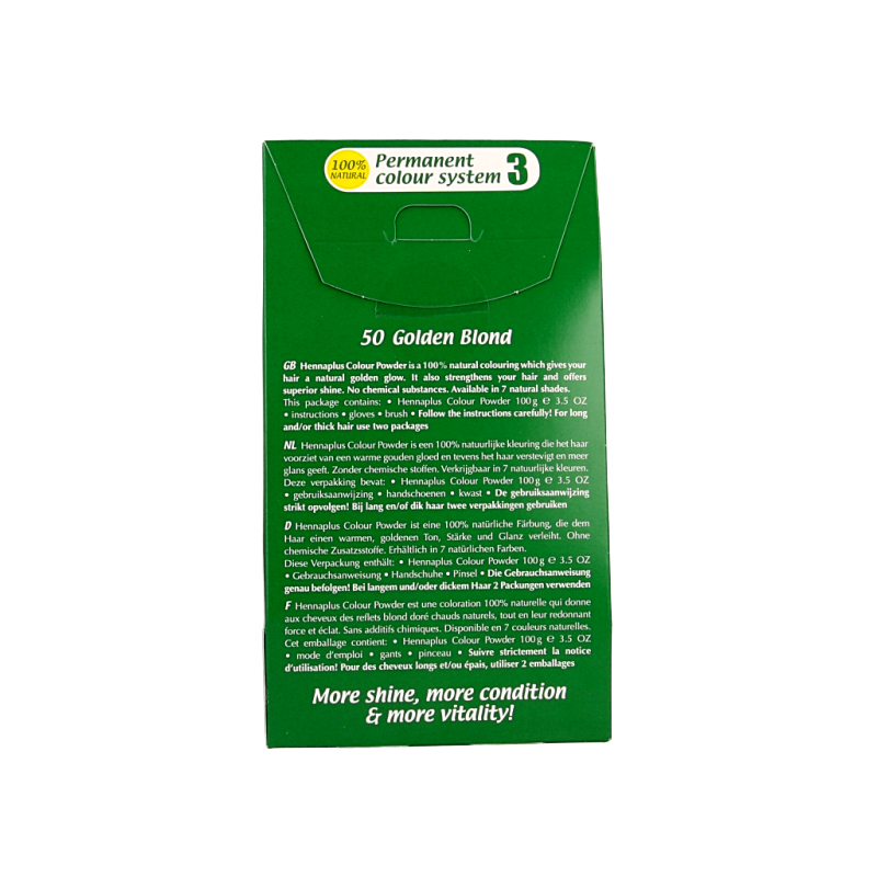 Henna Plus Colour powder 50 golden blond - Afbeelding 2