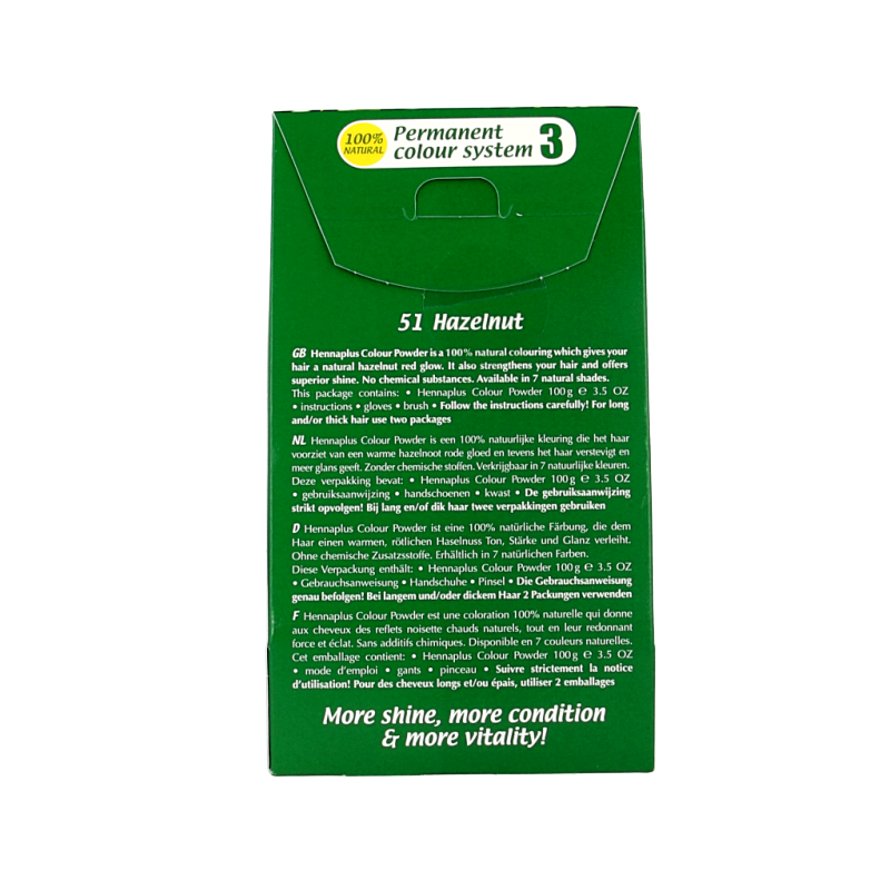 Henna Plus Colour powder 51 hazelnut - Afbeelding 2