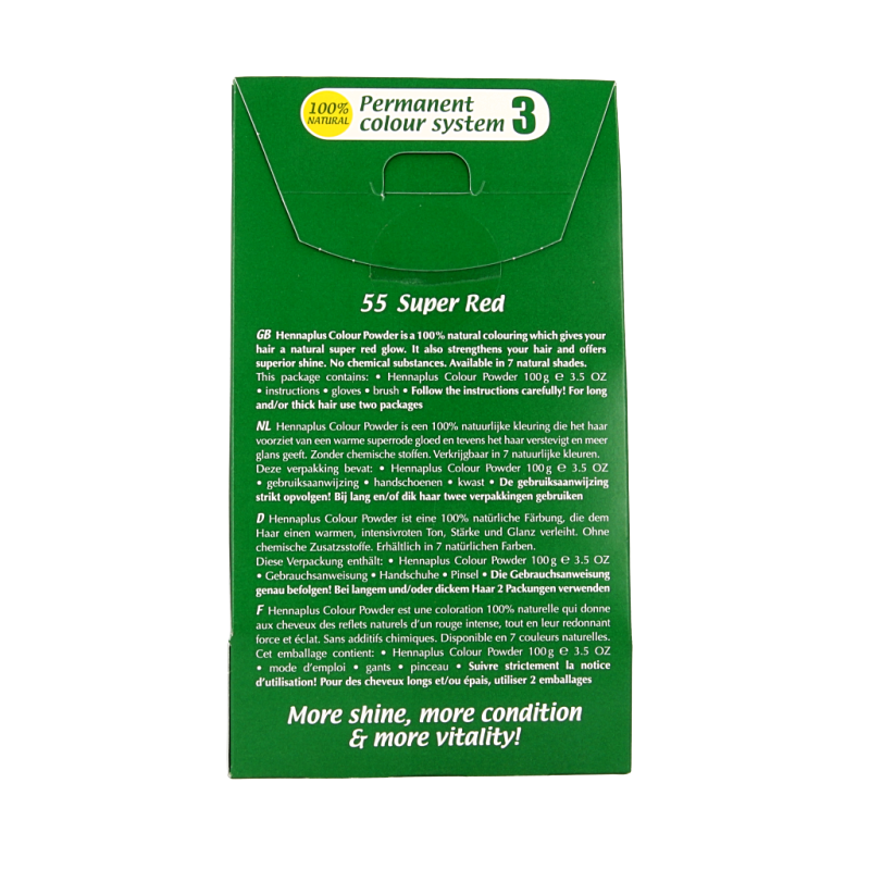 Henna Plus Colour powder 55 super red - Afbeelding 2