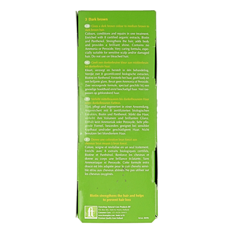 Henna Plus Colour cream 3 dark brown - Afbeelding 4