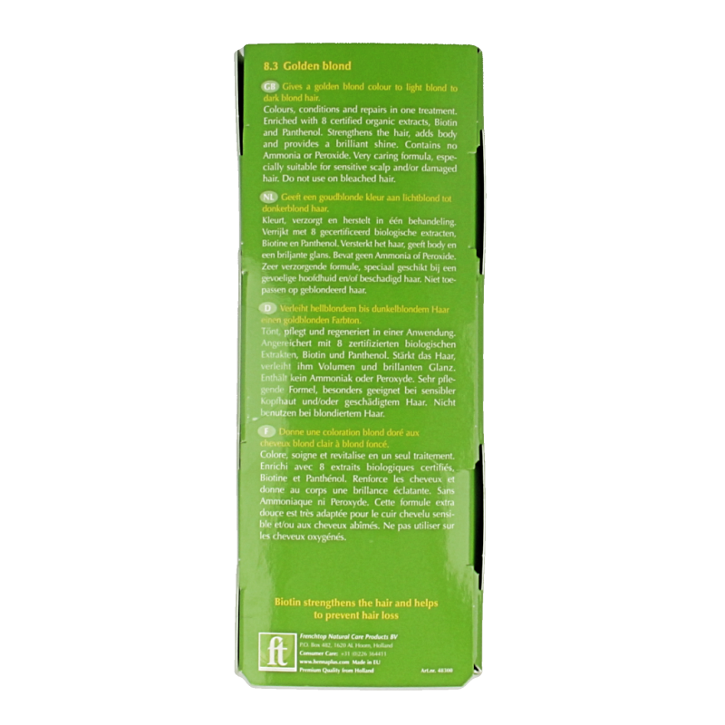 Henna Plus Colour cream 8.3 gold blond - Afbeelding 4