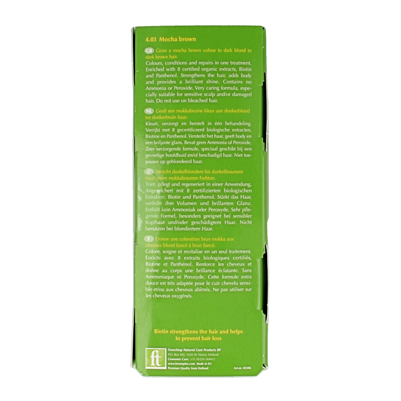 Henna Plus Colour cream 4.03 mocha brown - Afbeelding 4