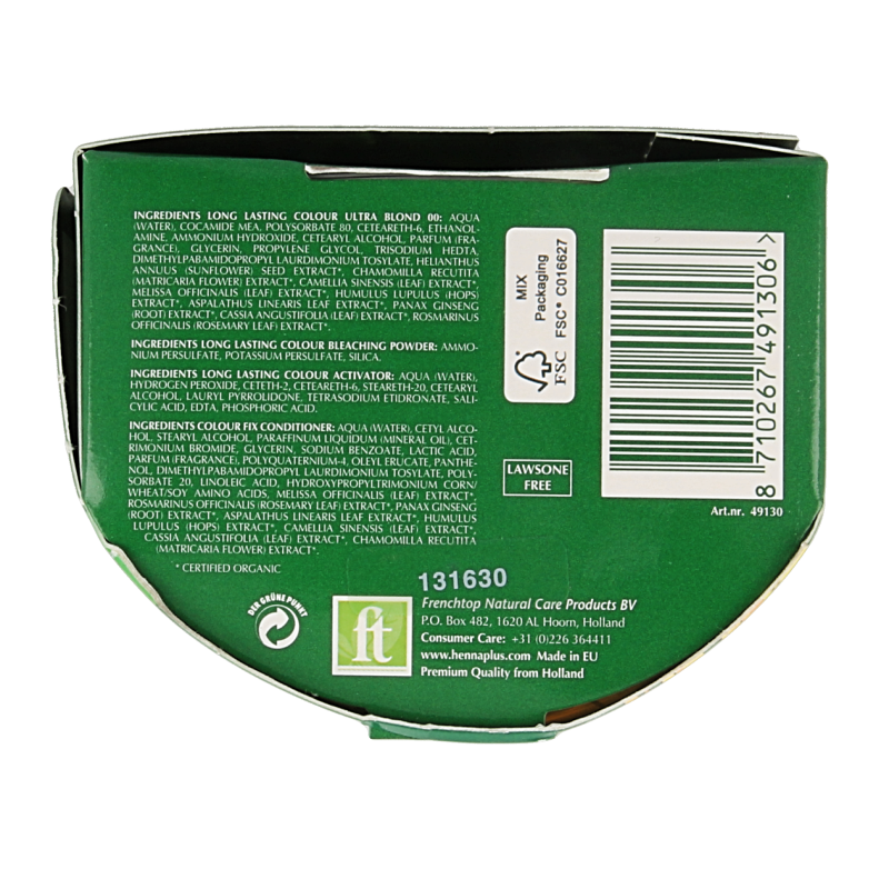 Henna Plus Long lasting colour 00 blonde coupe soleil - Afbeelding 2