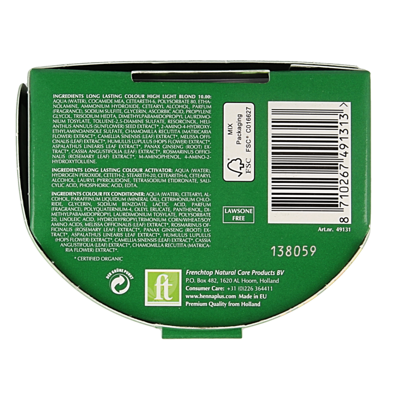 Henna Plus Long lasting colour 10.00 highlight blond - Afbeelding 2
