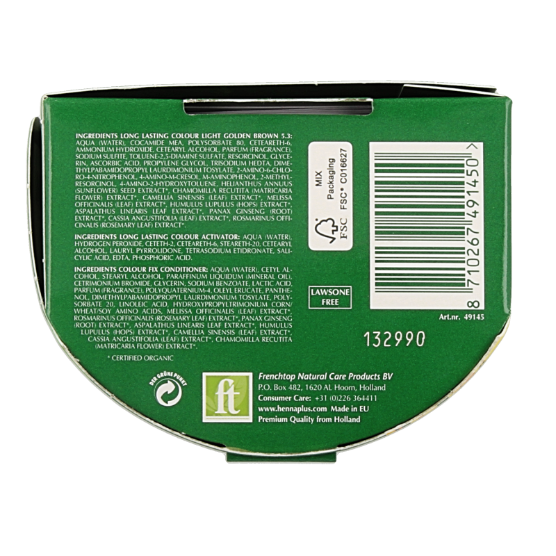 Henna Plus Long lasting colour 5.3 golden brown - Afbeelding 2