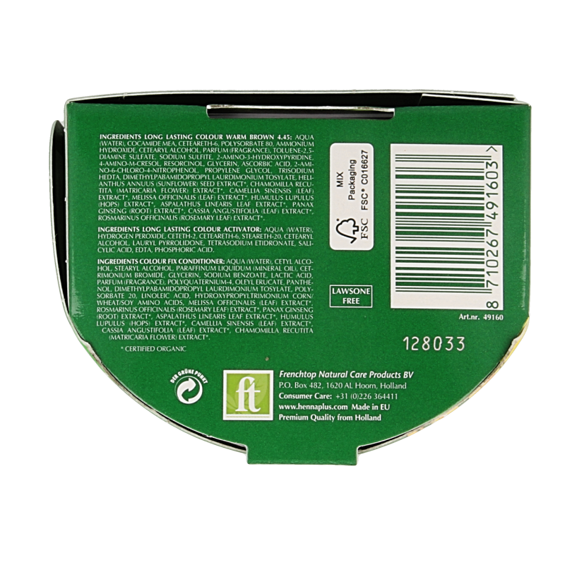 Henna Plus Long lasting colour 4.45 warm brown - Afbeelding 2