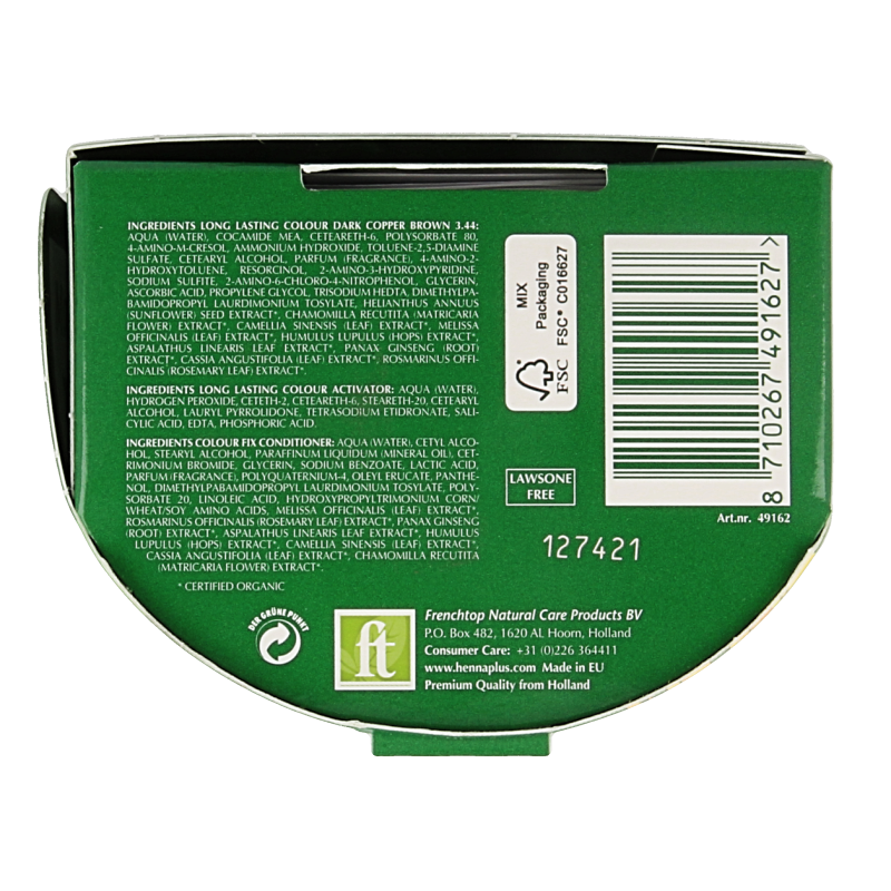 Henna Plus Long lasting colour 3.44 dark copper brown - Afbeelding 2