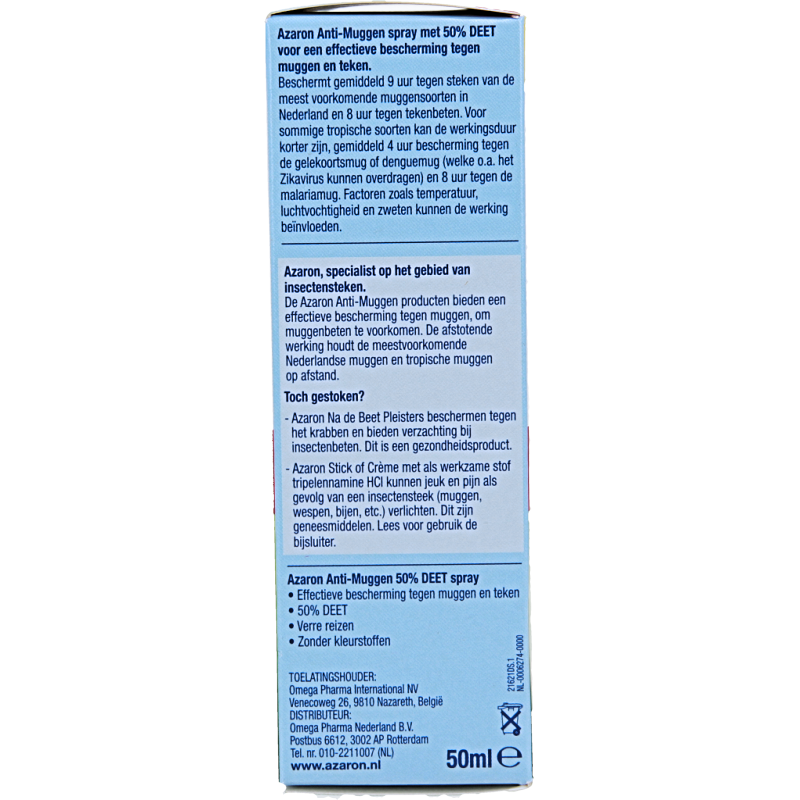 Azaron Anti muggen 50% deet spray - Afbeelding 2