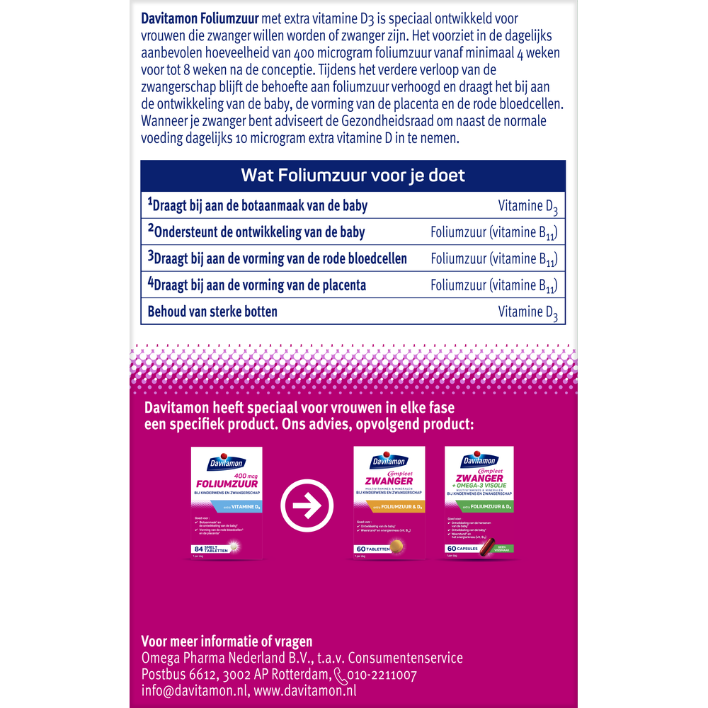 Davitamon Foliumzuur vitamine D - Afbeelding 3