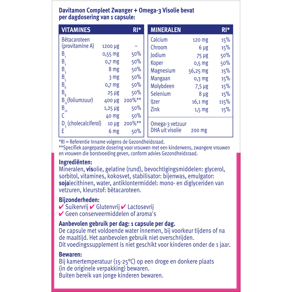 Davitamon Compleet zwanger plus visolie - Afbeelding 3