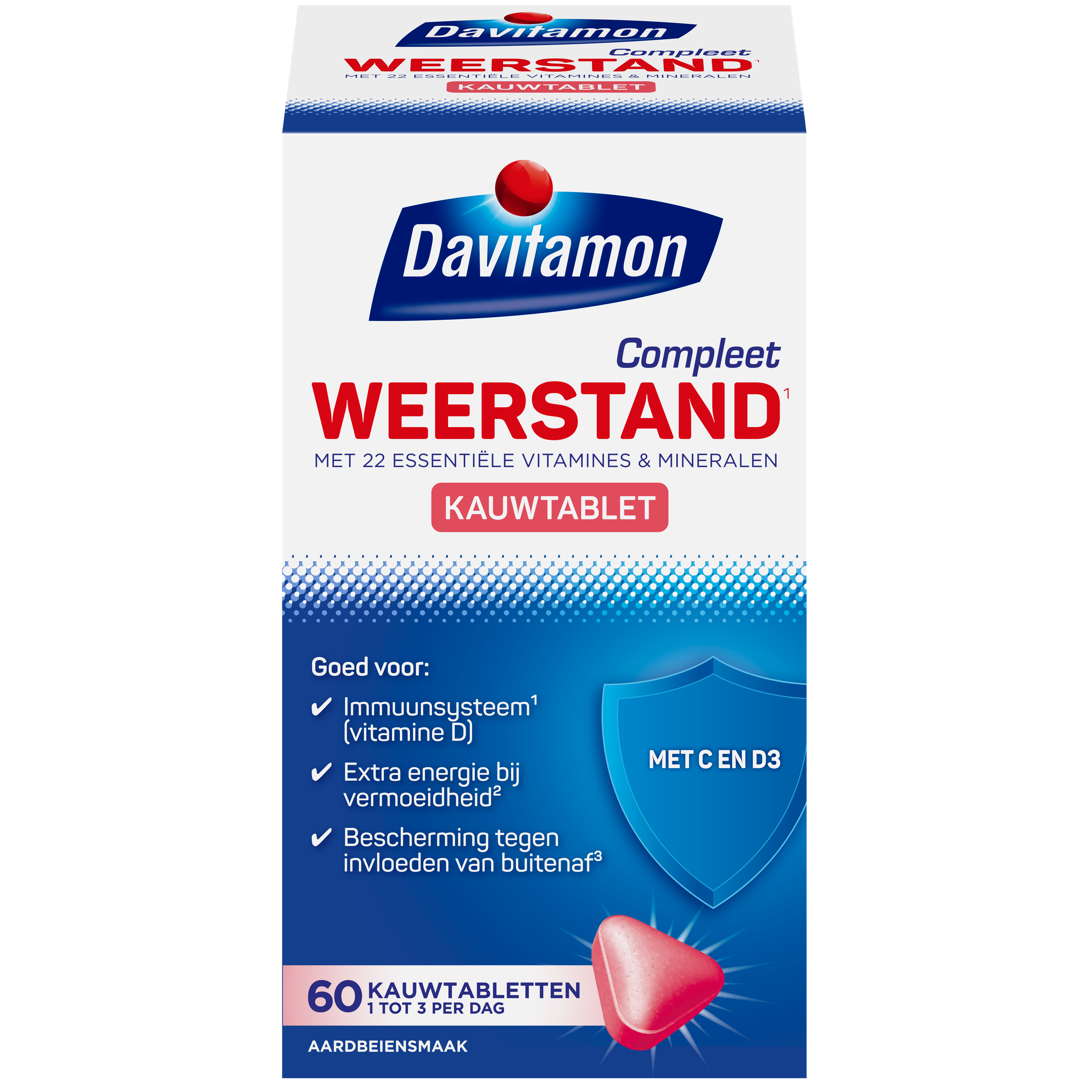 Davitamon Compleet weerstand kauwvitamines aardbei