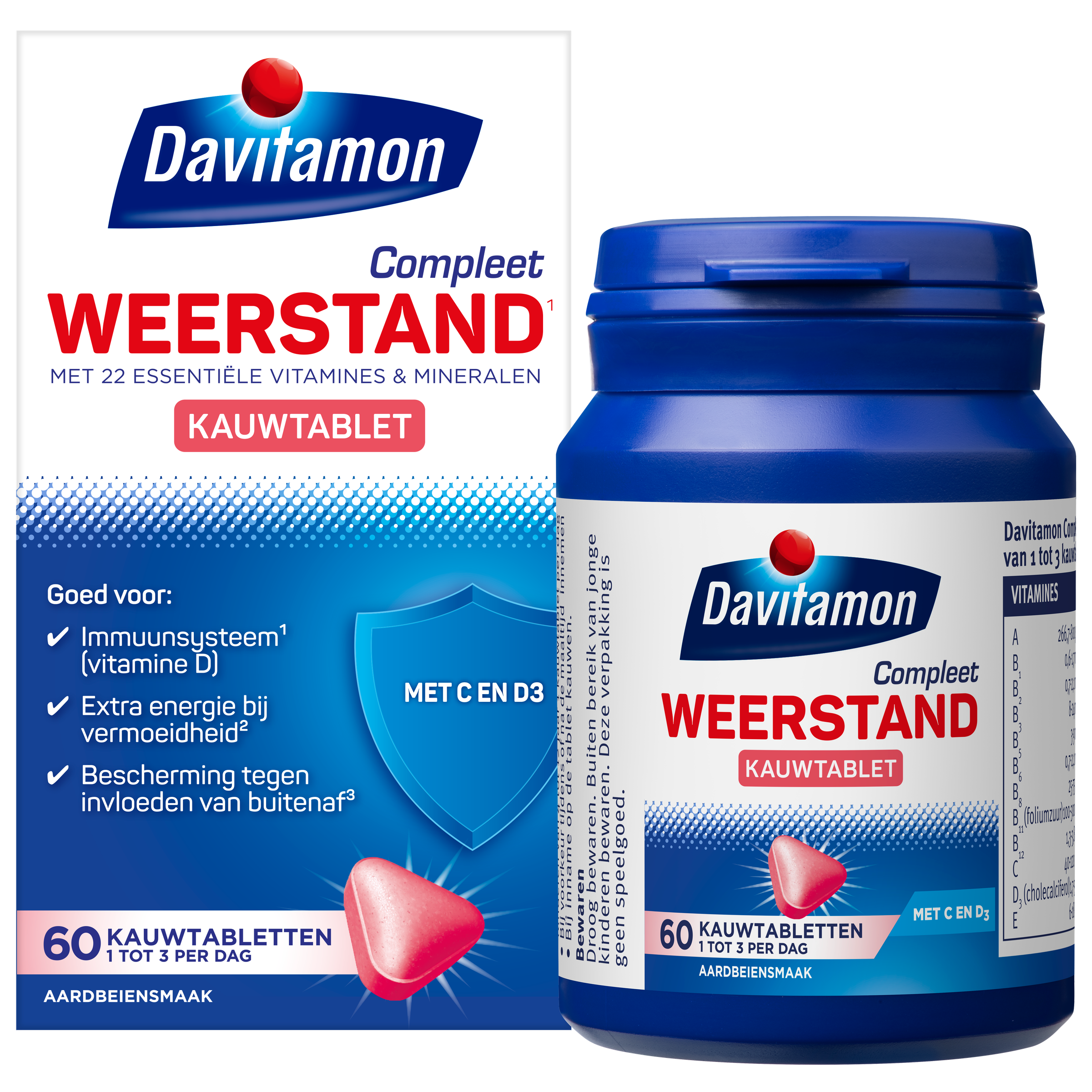 Davitamon Compleet weerstand kauwvitamines aardbei - Afbeelding 2