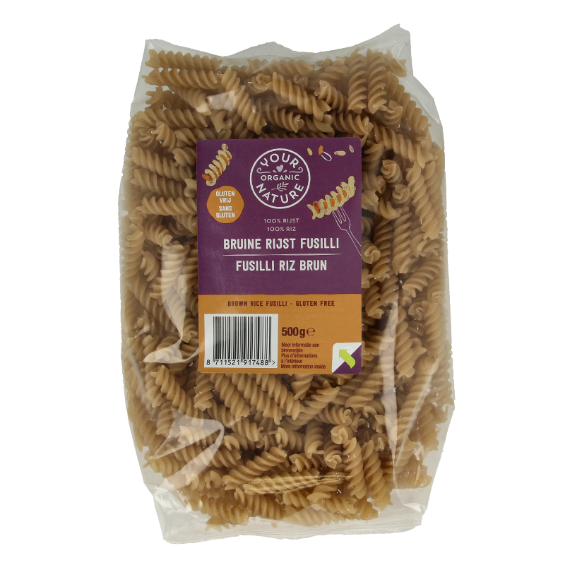 Your Organic Nature Bruine rijst pasta glutenvrij