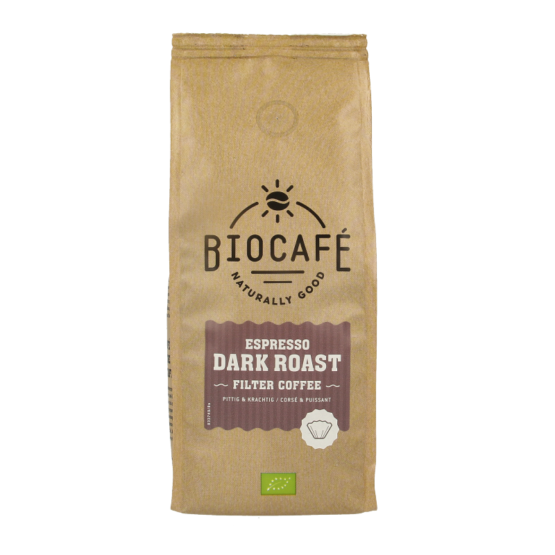 Biocafe Filterkoffie espresso dark roast bio