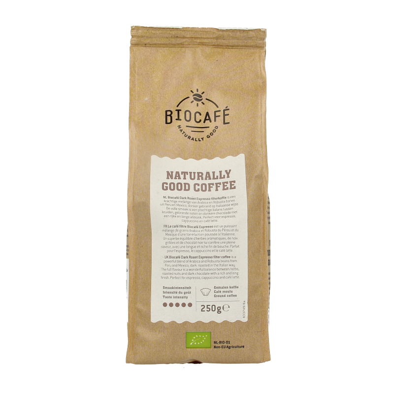 Biocafe Filterkoffie espresso dark roast bio - Afbeelding 3
