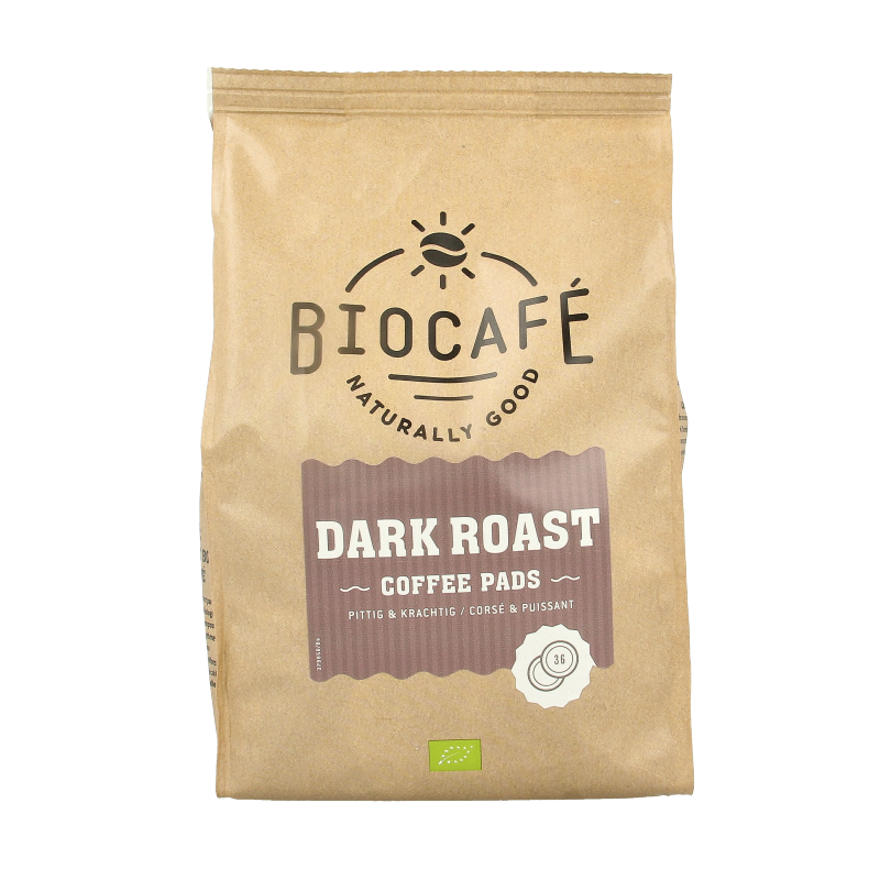 Biocafe Coffee pads dark roast bio