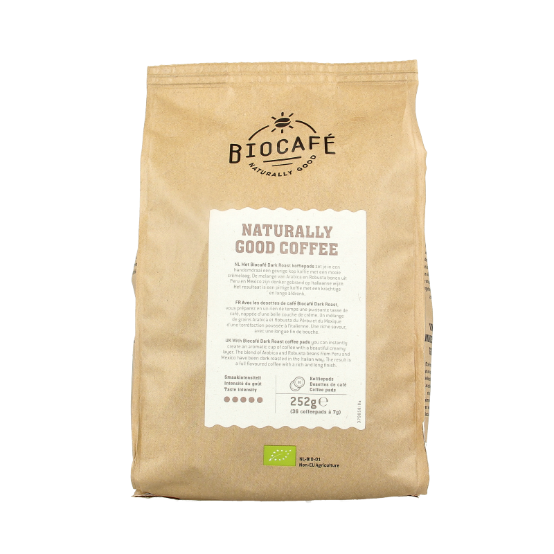 Biocafe Coffee pads dark roast bio - Afbeelding 3