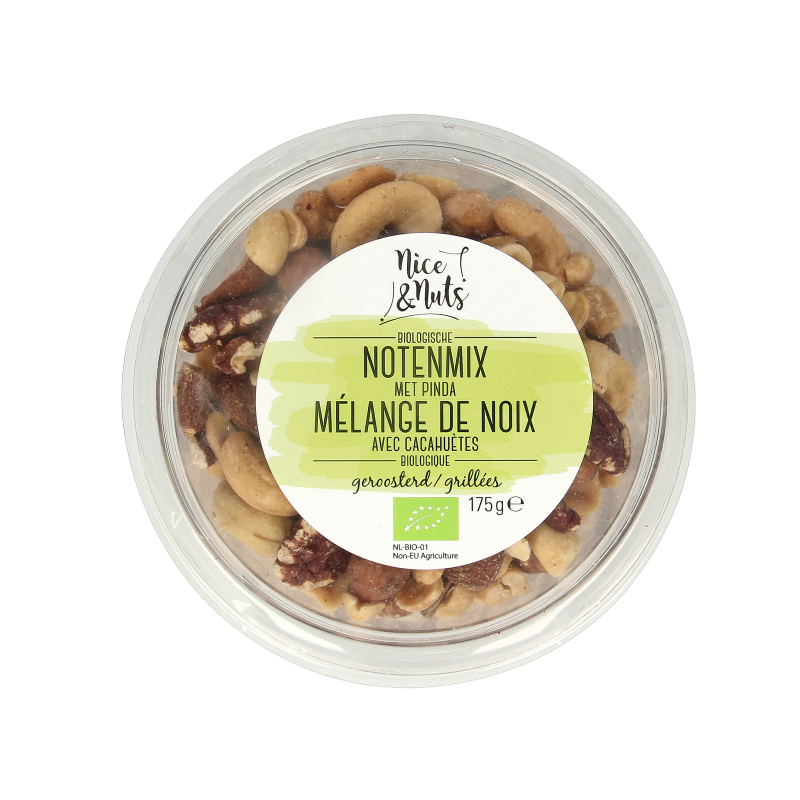 Nice & Nuts Notenmix met pinda zonder zeezout geroosterd bio
