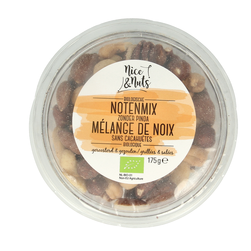 Nice & Nuts Notenmix zonder pinda met zeezout geroosterd bio