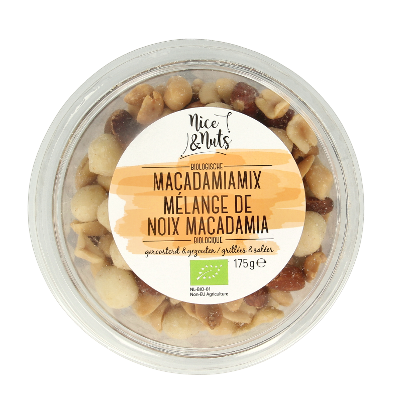 Nice & Nuts Macadamia mix met zeezout geroosterd bio