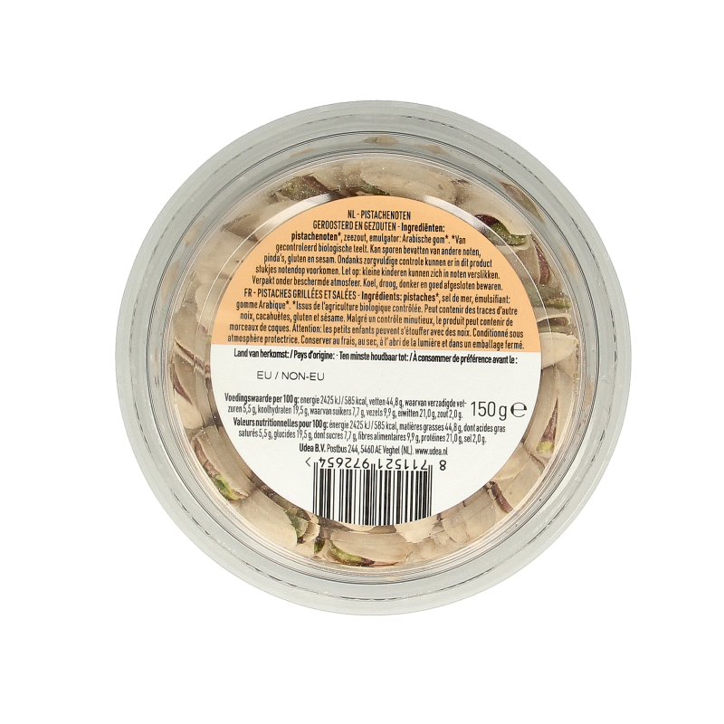 Nice & Nuts Pistache noten in dop gezouten geroosterd bio - Afbeelding 2