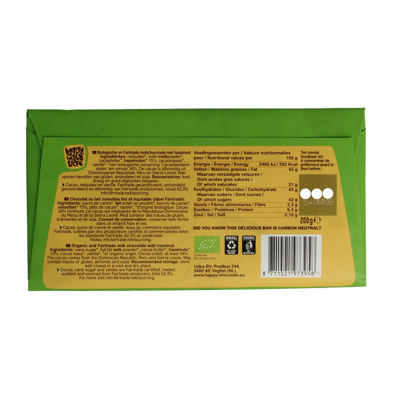 Happy Chocolate Milk hazelnut bio - Afbeelding 2