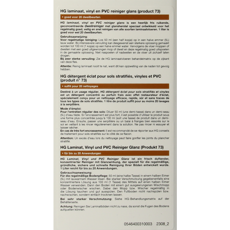 HG Laminaatreiniger glans - Afbeelding 3