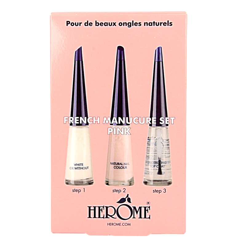 Herome French manicure set pink 3 x 10ml - Afbeelding 3