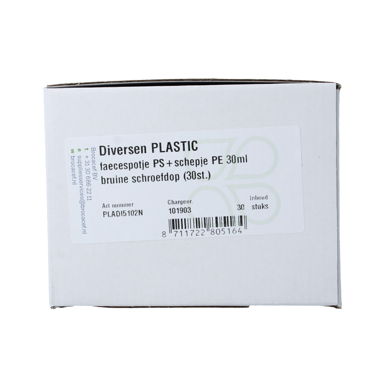 Brocacef Faecespotje PS + schepje PE 30ml