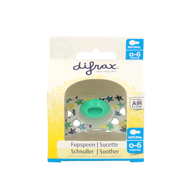 Difrax Fopspeen natural 0-6 maanden assorti