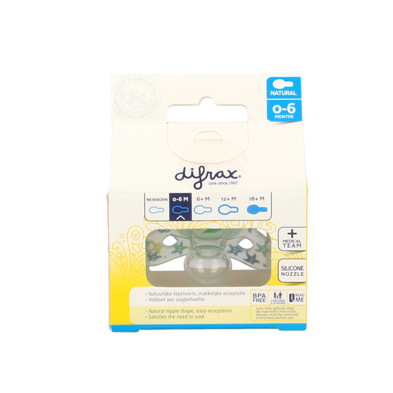 Difrax Fopspeen natural 0-6 maanden assorti - Afbeelding 3