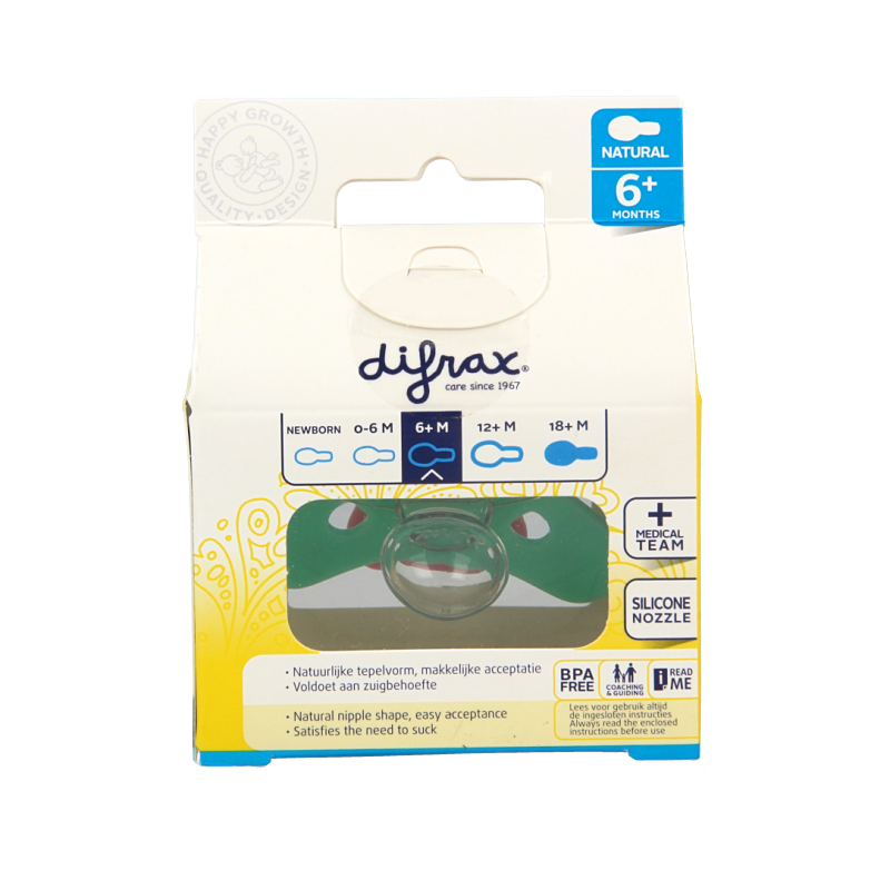Difrax Fopspeen natural 6+ maanden met ring - Afbeelding 3