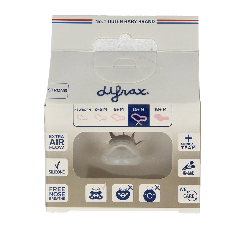 Difrax Fopspeen verstevigd dental 12+ maanden assorti - Afbeelding 3