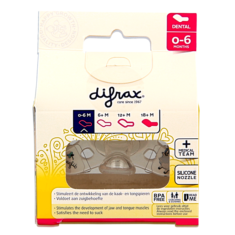 Difrax Fopspeen dental 0-6 maanden glow in the dark - Afbeelding 3