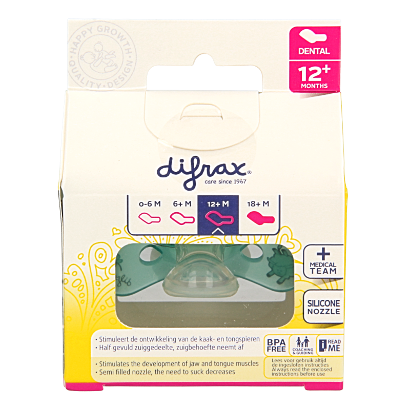 Difrax Fopspeen dental 12+ maanden glow in the dark