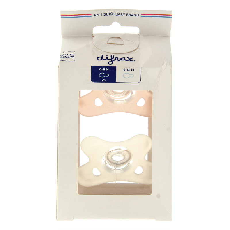 Difrax Siliconen fopspeen natural assorti 0-6 maanden - Afbeelding 3