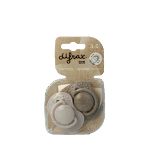 Difrax Fopspeen 3-6 maanden harmony light grey/dark grey